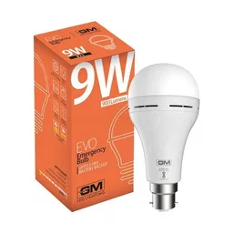 GM Evo 9 Watt Emergency Inverter Bulb - Environment Friendly, Provides White, Cool Day Light, 1 pc