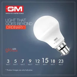 GM GLO 15 Watt LED Bulb - Energy Saving, Provides White, Cool Day Light, 1 pc
