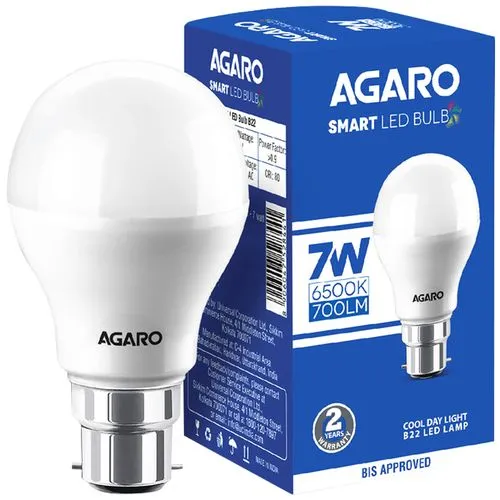 AGARO LED Bulb - 7 Watt, Cool Daylight, B22 Base, 1 pc_0