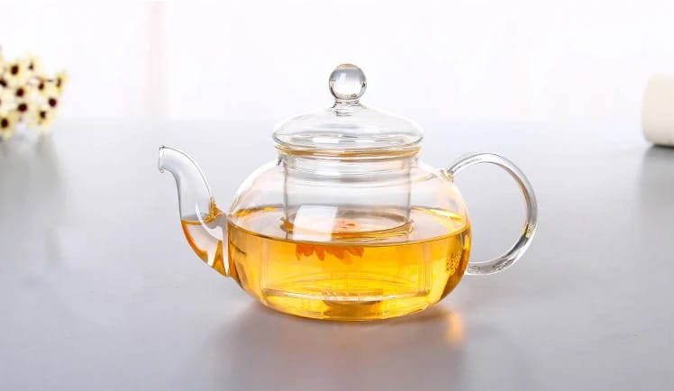 High Borosilicate glass tea/Coffee pot with stainless steel glass filter infuser _1