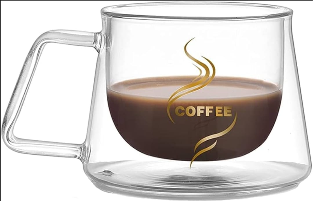 Heat-Resistant Borosilicate Double- Wall Glass Coffee Mug_3