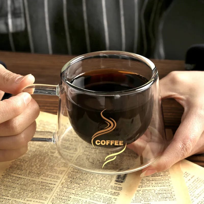 Heat-Resistant Borosilicate Double- Wall Glass Coffee Mug_5