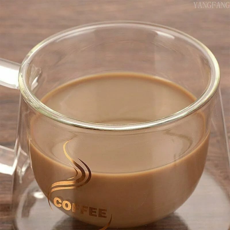 Heat-Resistant Borosilicate Double- Wall Glass Coffee Mug_4