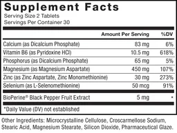 FORCE FACTOR ZINC MAGNESIUM ASPARTATE 60 TABLETS