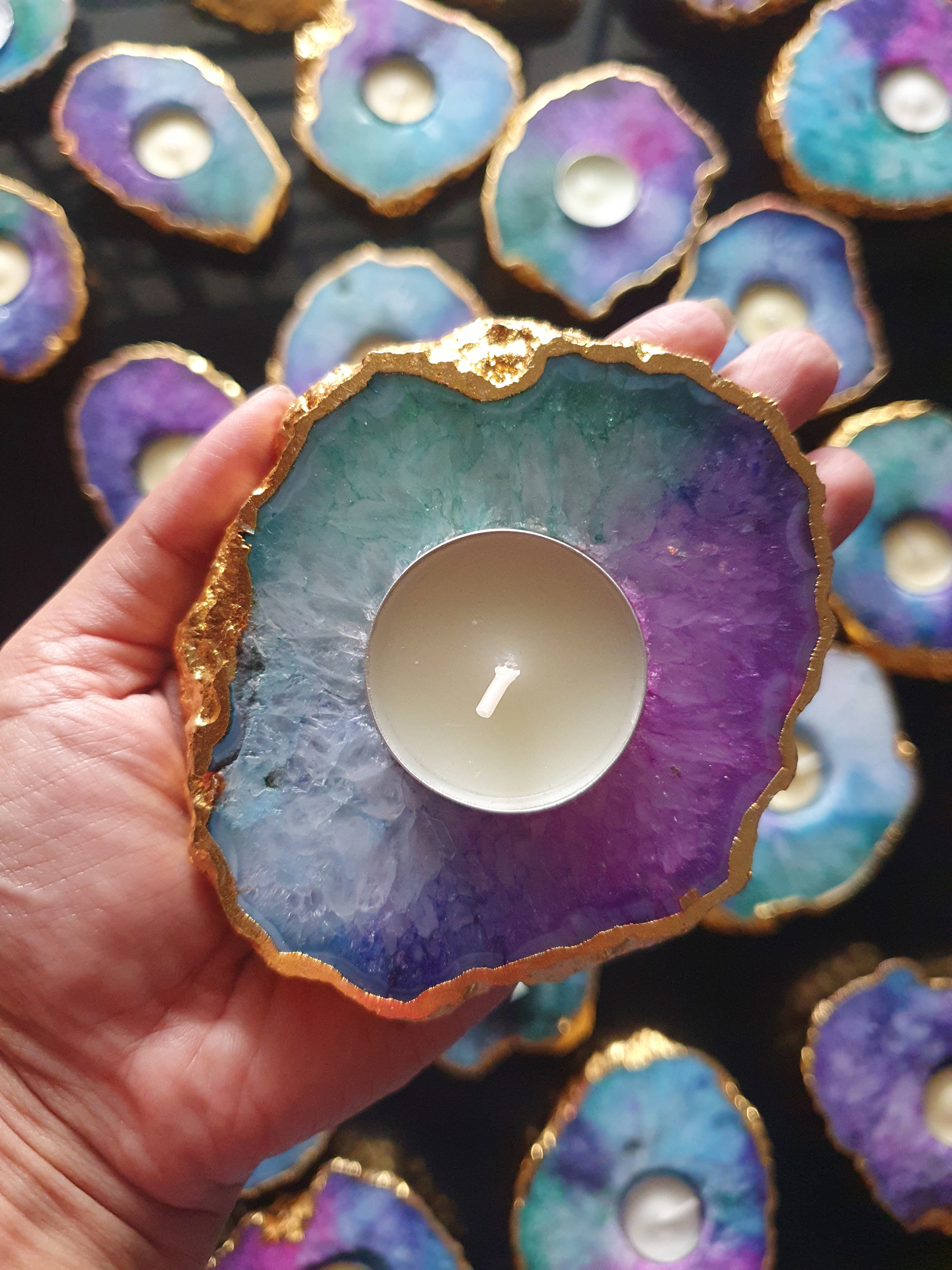 Rainbow Agate Tealight holder