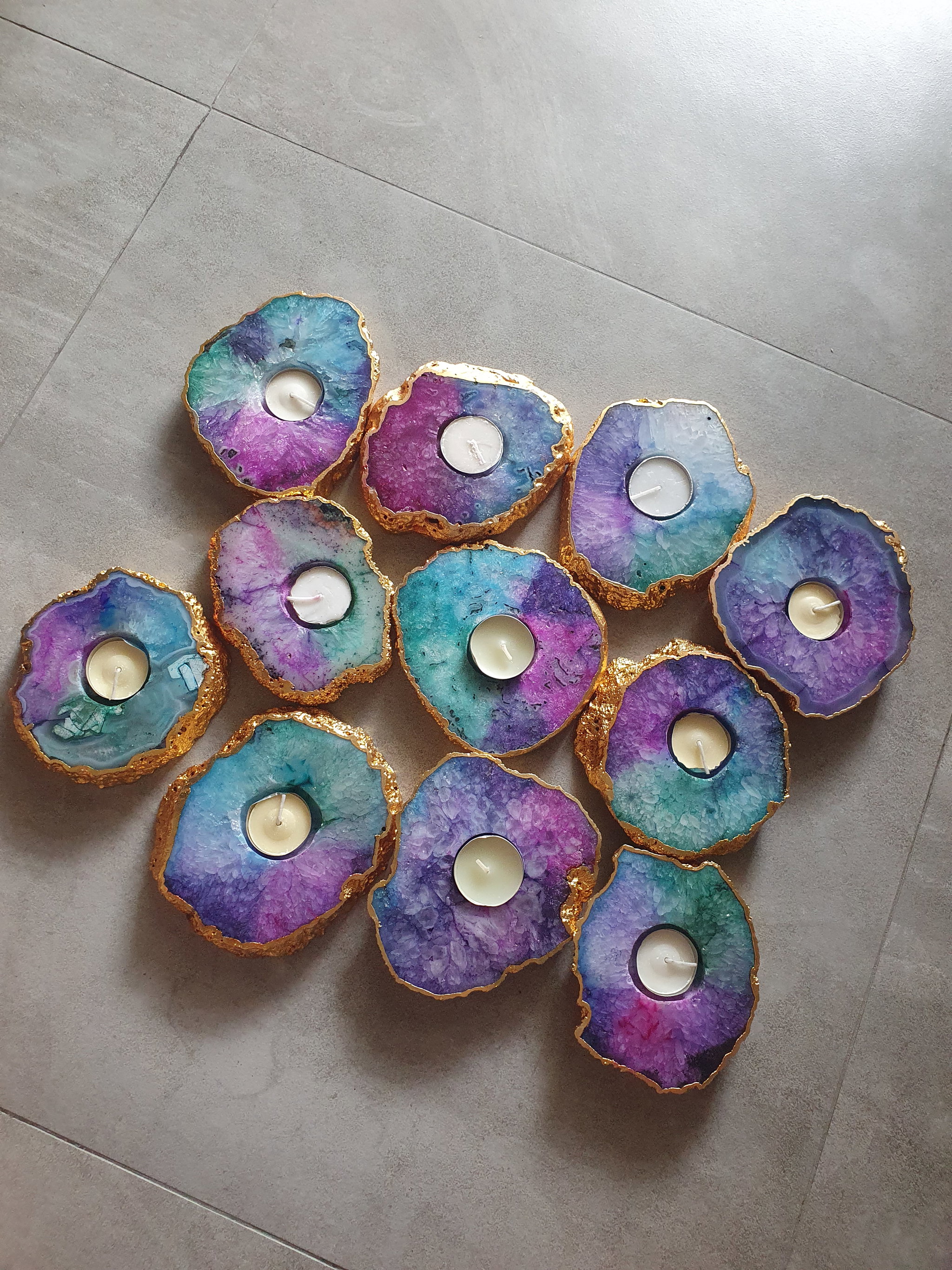 Rainbow Agate Tealight holder_2