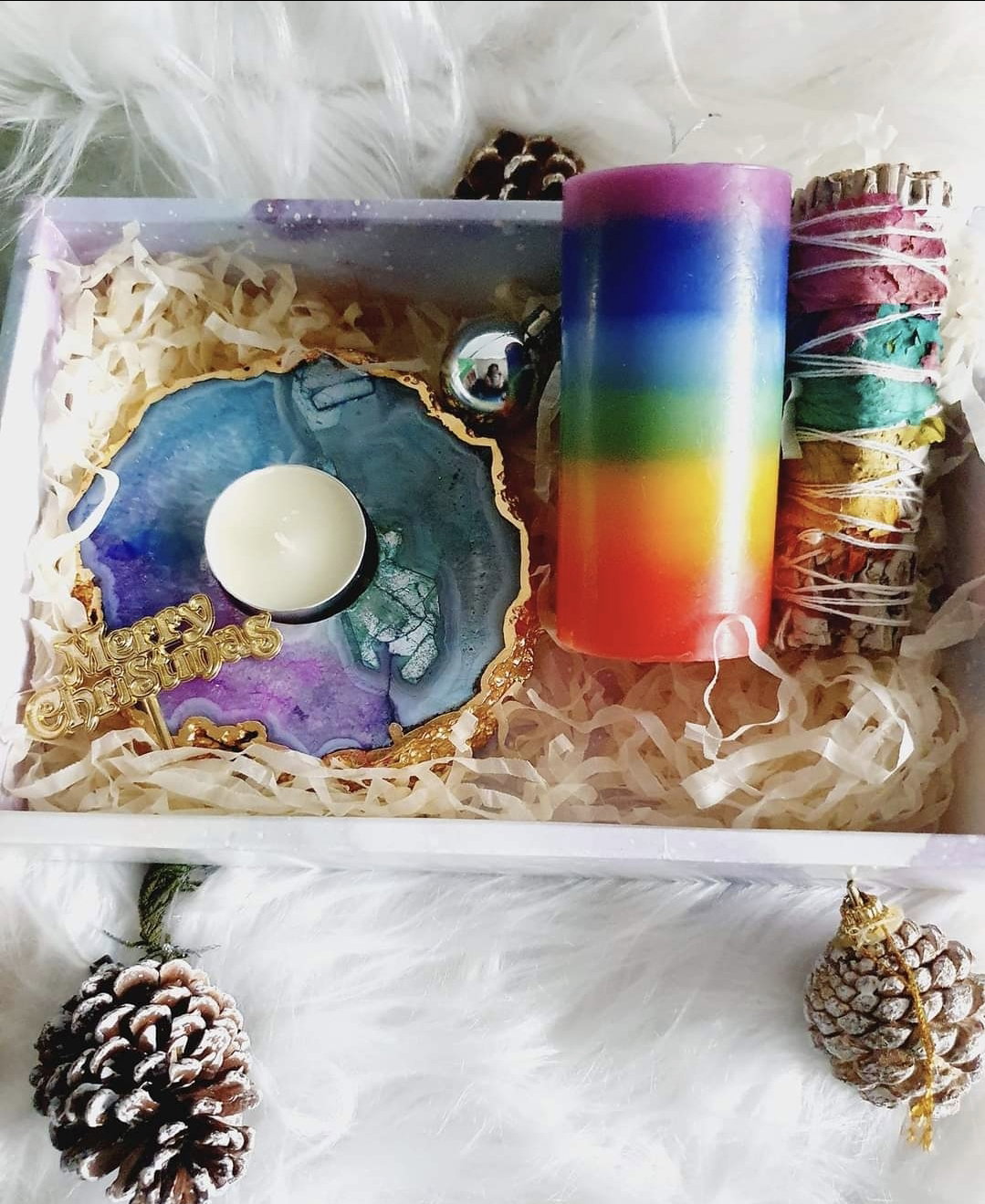 Rainbow Agate Tealight holder_5