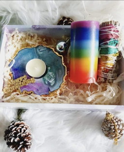 Rainbow Agate Tealight holder