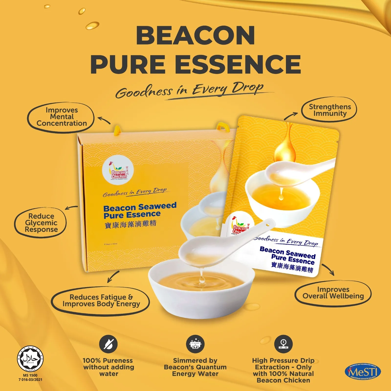Beacon Chicken Pure Essence 80ml 滴鸡精 6 Sachets _1