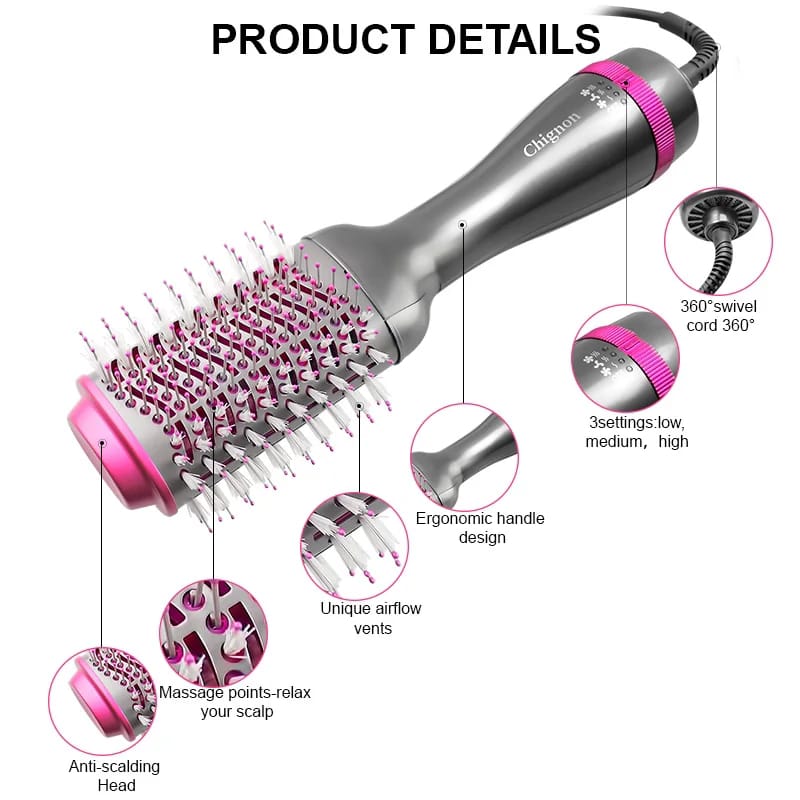Electric hair straightener brush / dryer _7