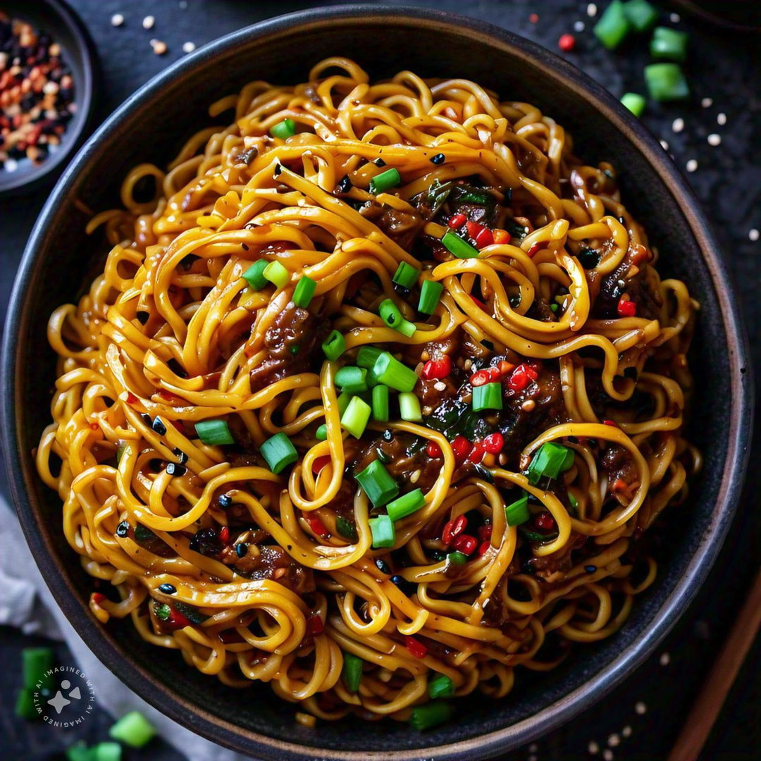 Noodles and egg