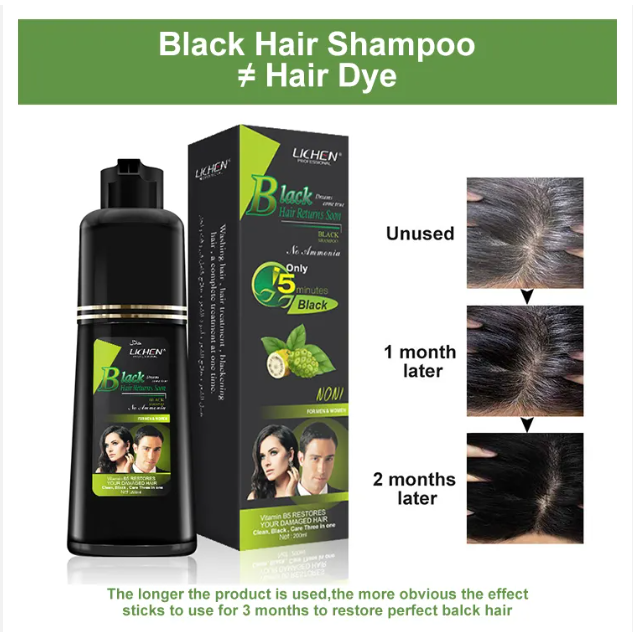 Lichen Hair Color Shampoo Black_3