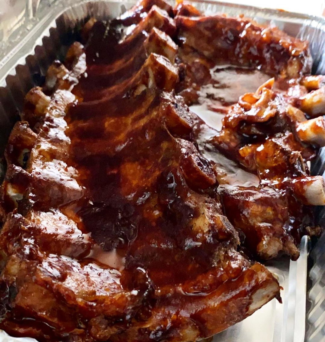 Smoked BBQ Pork Ribs with Grilled Corn Cob