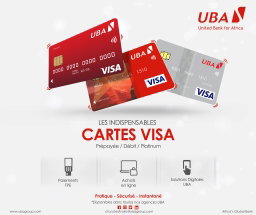 Achat carte VISA Prépayée UBA, CashXpress. 5000 FCFA ; Chargement de la carteCarte 