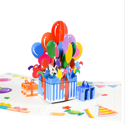 Caja de regalos con globos