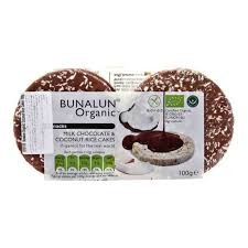 Bunalun Organic Rice Cakes with Milk Chocolate & Coconut - gluten free GMO free