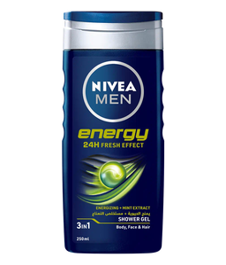 Nivea Men Energy Shower Gel with Mint Extract for Body  Face & Hair