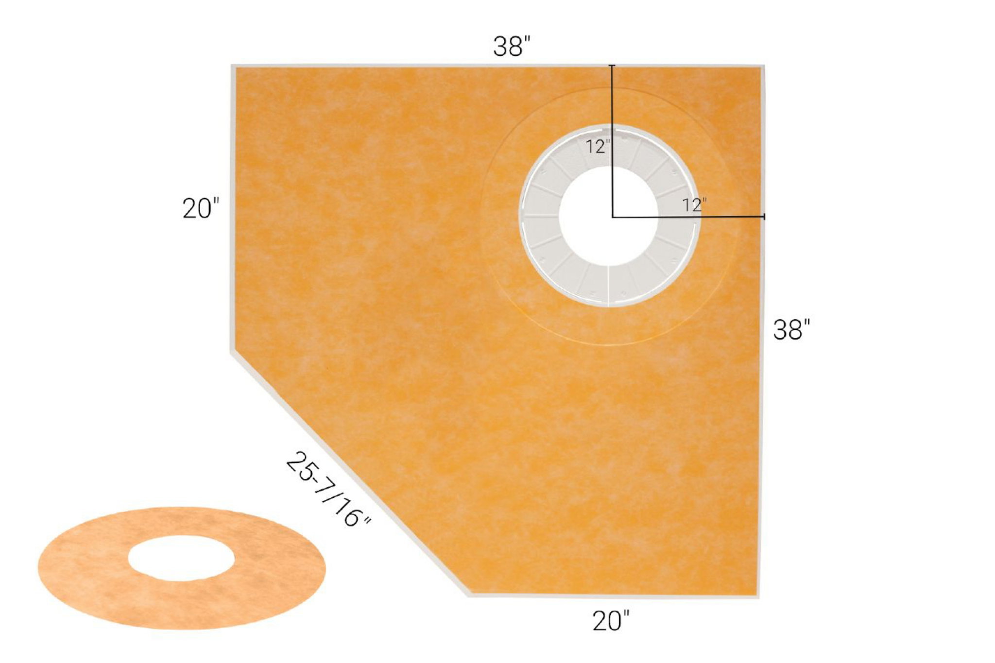 Kerdi Shower TT sloped tray for off-centre drainage_0
