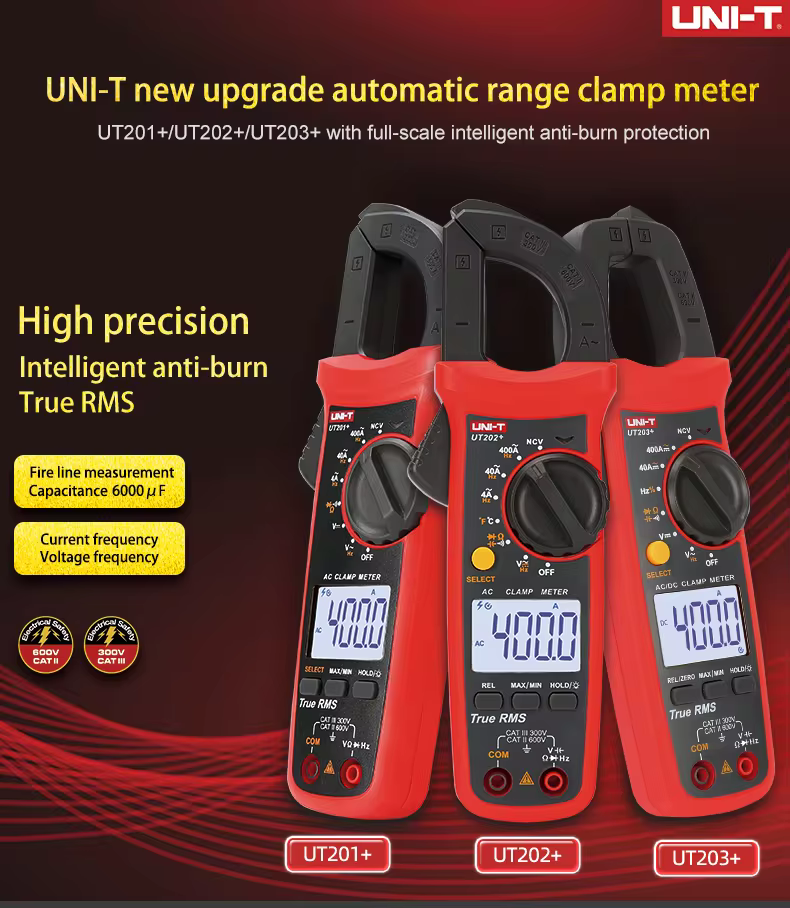 UNI-T UT203+ Industrial grade True RMS LCD handheld 400A AC/DC small digital ampere