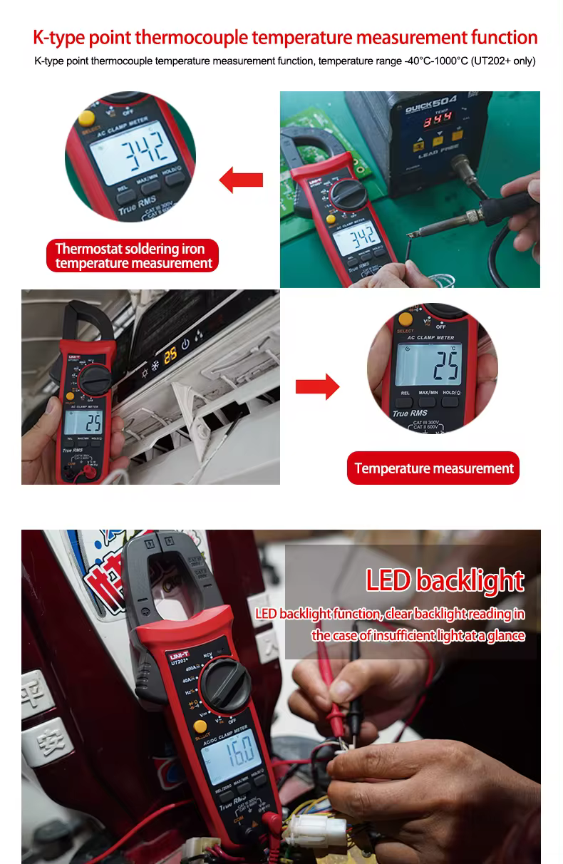 UNI-T UT203+ Industrial grade True RMS LCD handheld 400A AC/DC small digital ampere_1