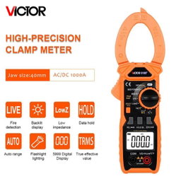 VICTOR 610B+ AC/DC 1000V 1000A Digital VFC True RMS NCV Live Flashlight clamp multimeter