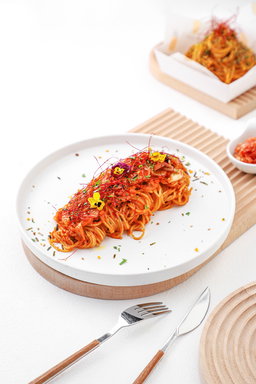 Spicy Kimchi Tuna Pasta 
