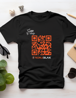 Scan QR to Shop - Black Tshirt