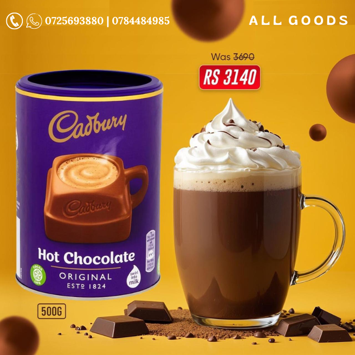 Cadbury Hot Chocolate Drink Original 500G