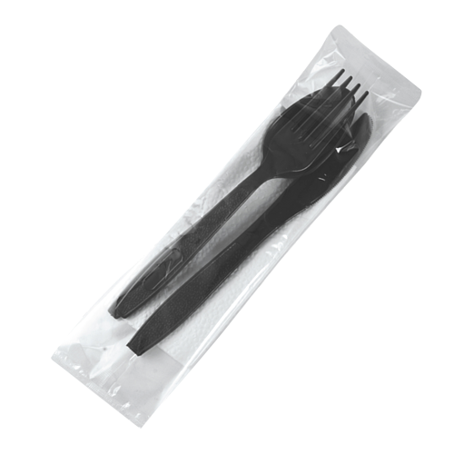 Plastic Cutlery Set (Black)