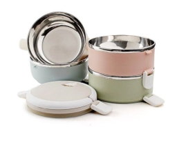 Portable Thermal Insulated Stainless Steel Triple Layer Lunch Box