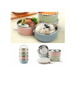 Portable Thermal Insulated Stainless Steel Triple Layer Lunch Box
