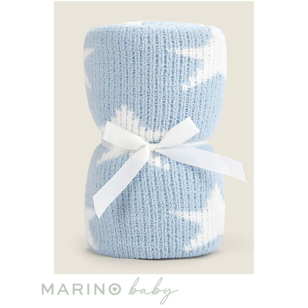 Blue Chenille Baby Blanket_0