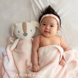 Pink Hearts Chenille Baby Blanket