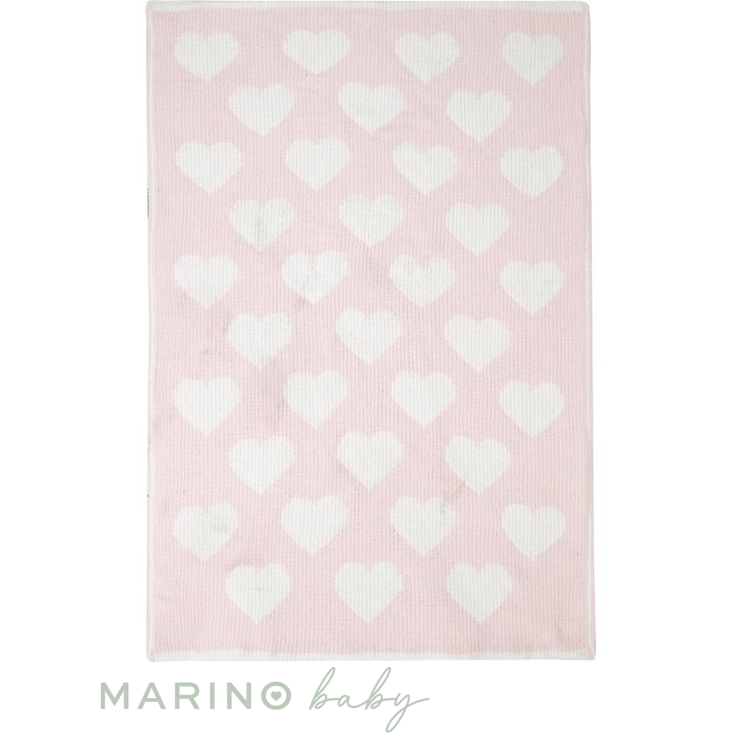 Pink Hearts Chenille Baby Blanket_3