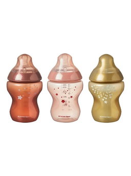 Tommee Tippee Closer to Nature Baby Bottles, Morning Skies – 260ml, 3pack
