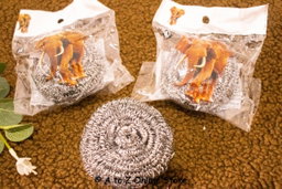 Steel wool scrubber