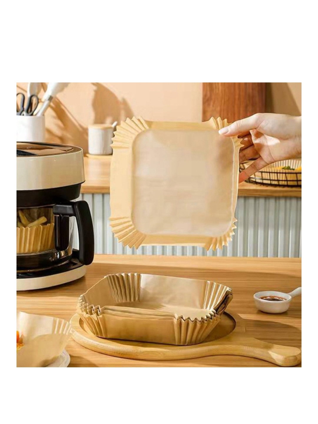 Square Disposable Parchment Paper Air Fryer Liners - 50-Piece_1
