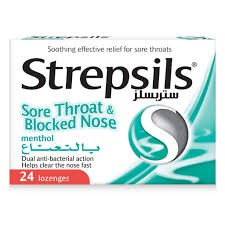 Strepsils Soothing Lozenges Menthol Flavor for Sore Throat & Blocked Nose