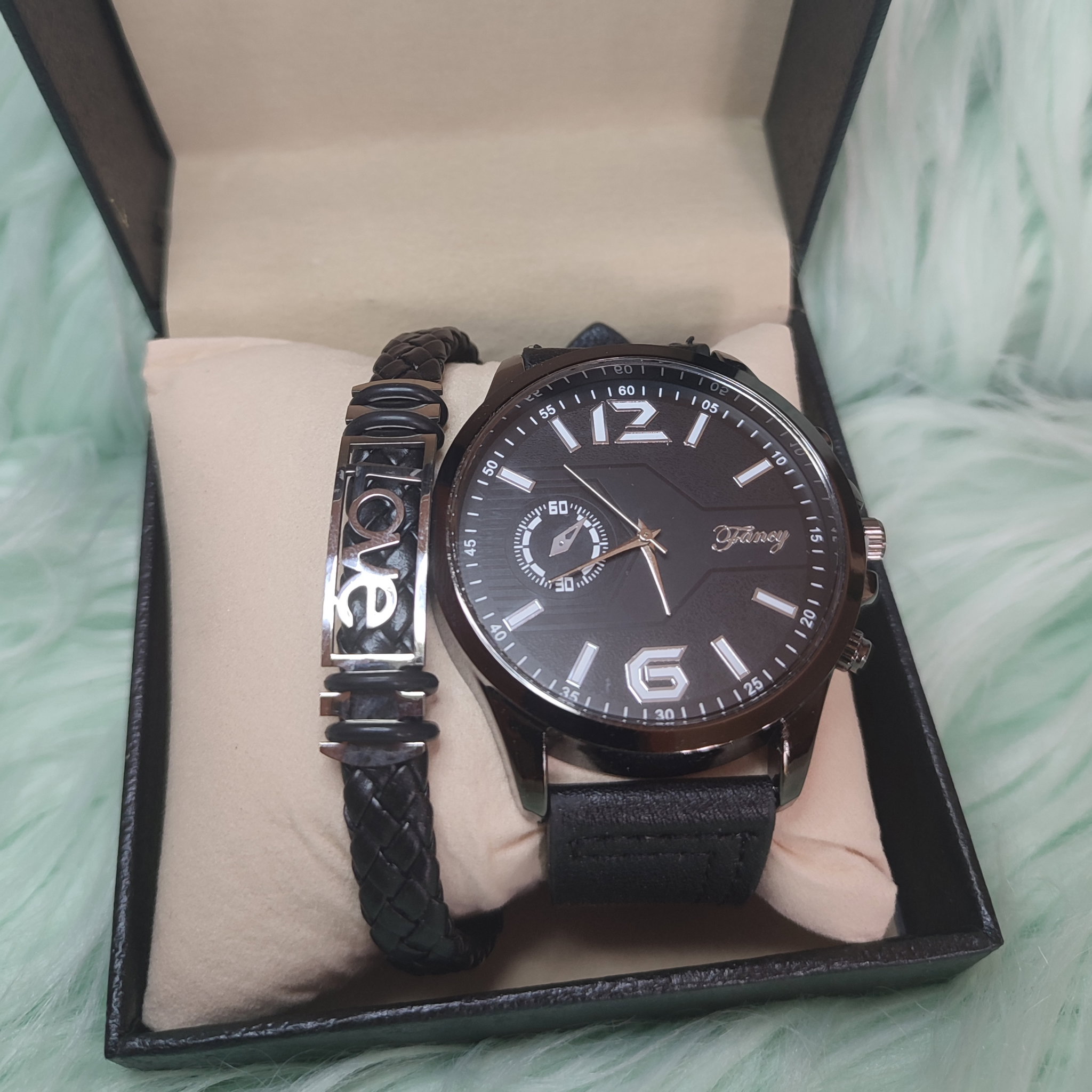 Leather Band Watch & Bracelet _1