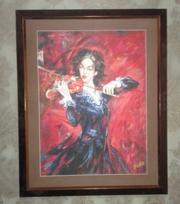 Girl is Playing violion (Portrait)
