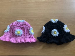 Crocheted bucket hats