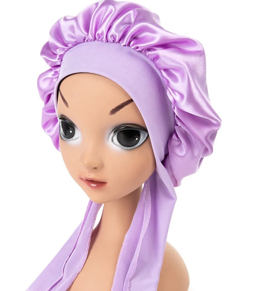 Plain Adjustable Patterned Kiddie Wide-Band Bonnet_2