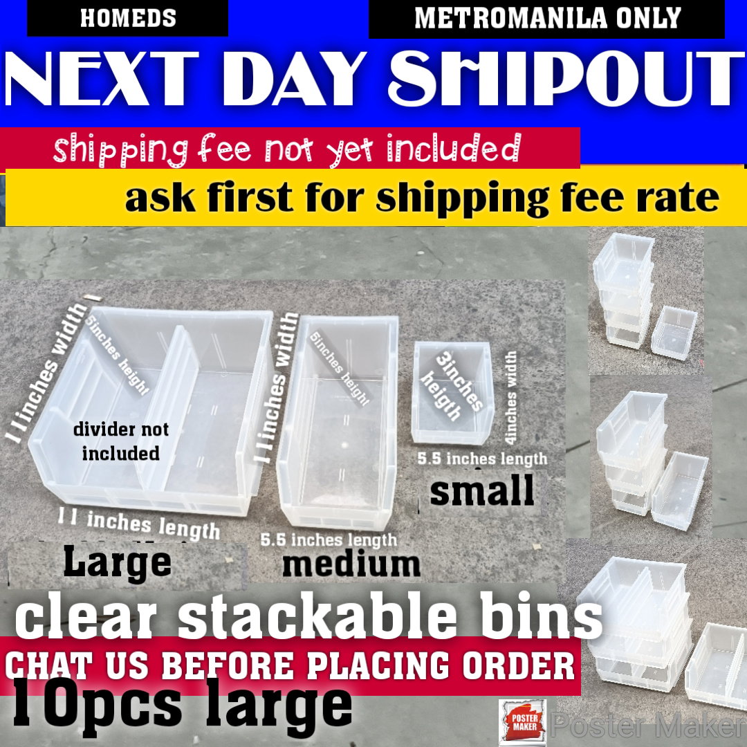 Stackable bin organizer clear_0