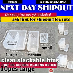 Stackable bin organizer clear