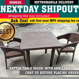 36x36inches rattan table only