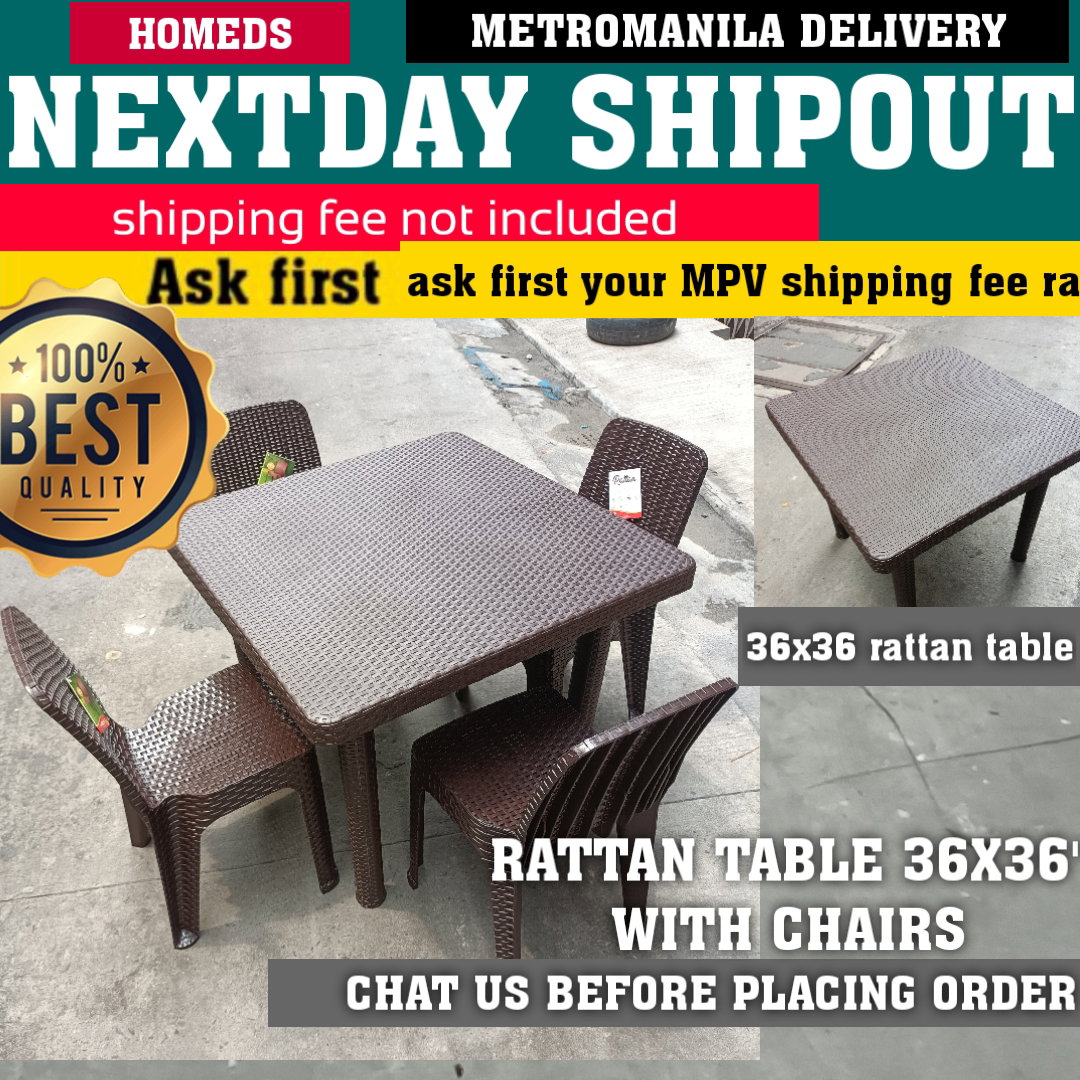 Rattan side chair and 36x36 rattan table