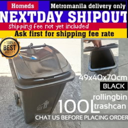 Rollingbin trashcan with wheels 100Liters