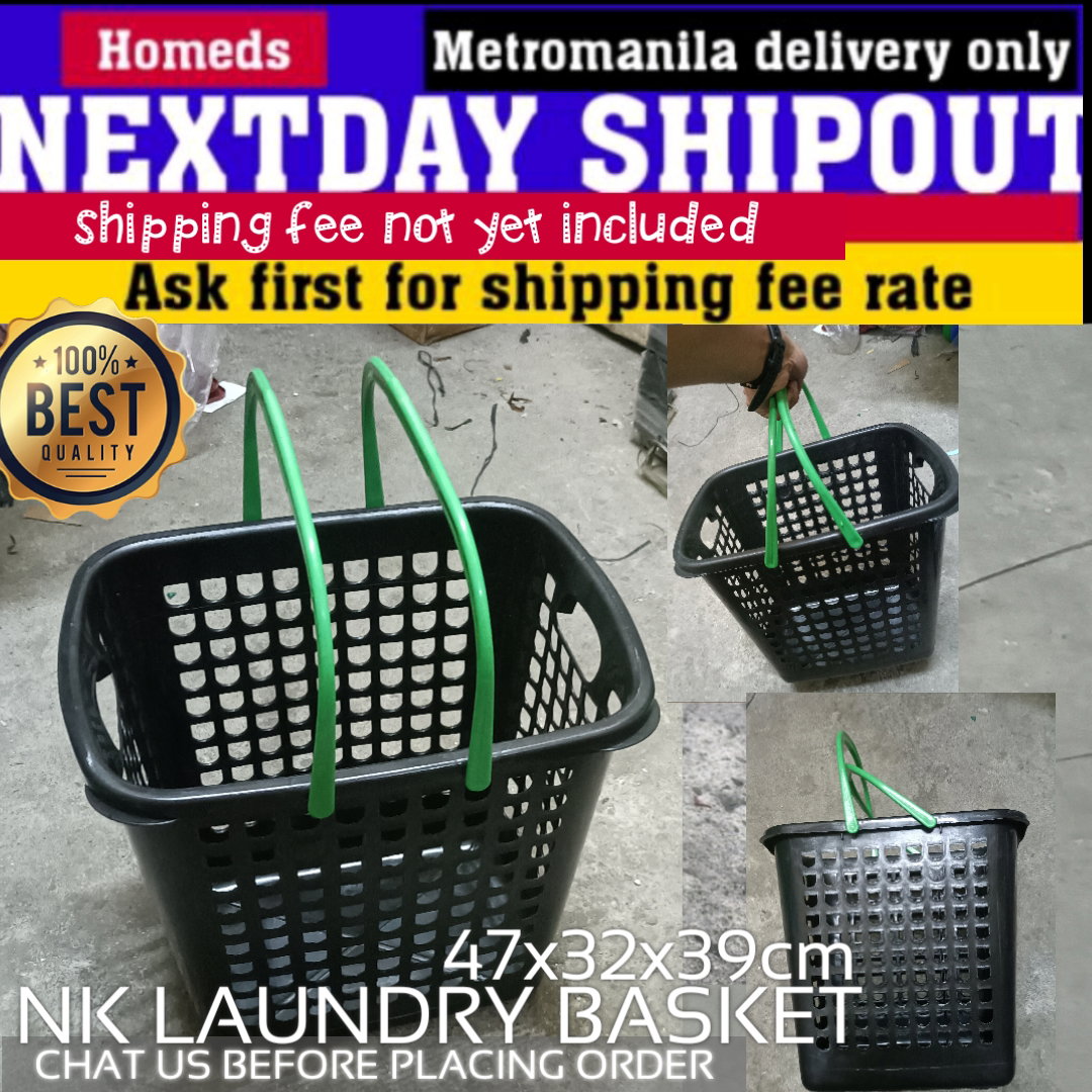 NK ordinary laundry basket black_0