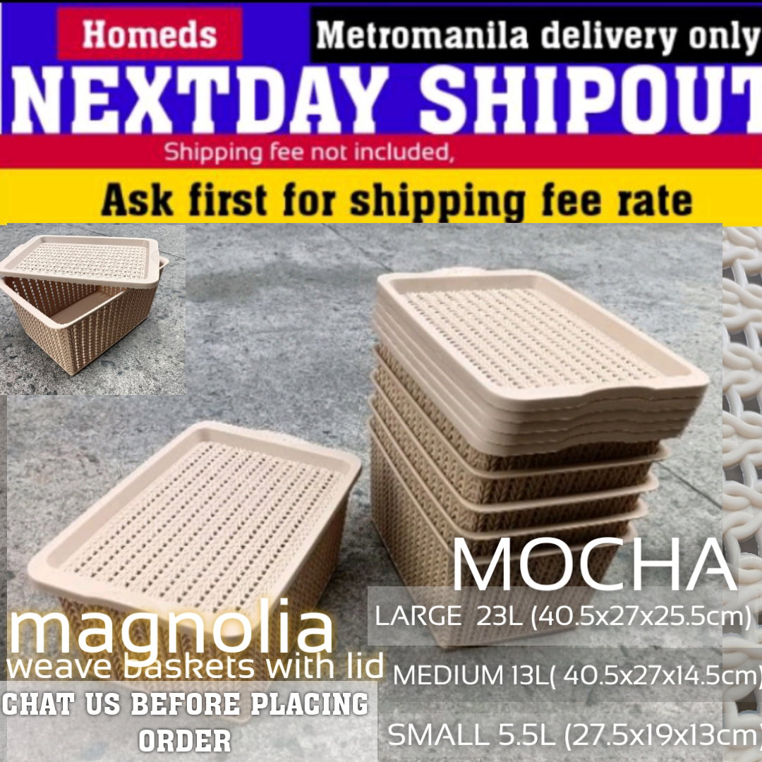 Magnolia rattan weave basket mocha_0