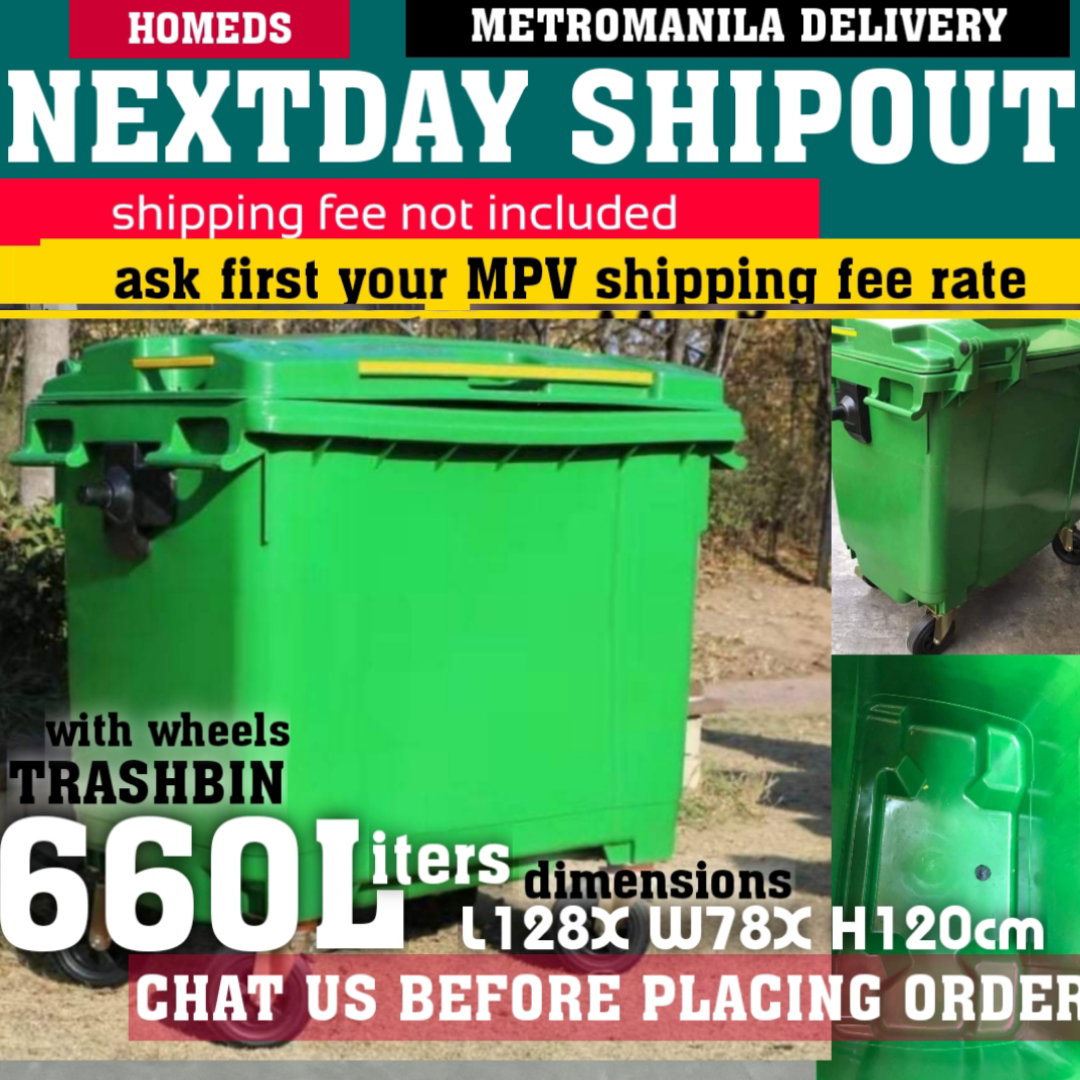 660 liters big trash bin with wheels